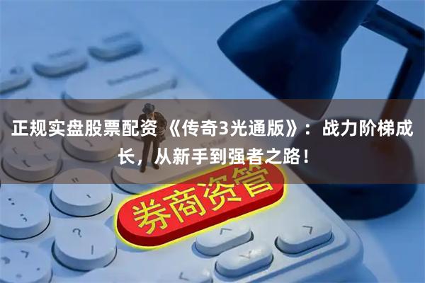 正规实盘股票配资 《传奇3光通版》：战力阶梯成长，从新手到强者之路！